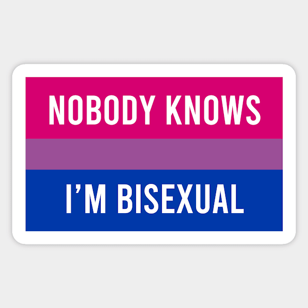 Nobody Knows I'm Bisexual - Nobody Knows Im Bisexual - Sticker | TeePublic