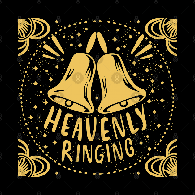 Heavenly Ringing For Handbell Ringers Choir Black Background by SubtleSplit