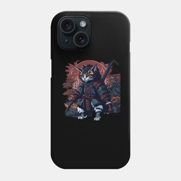 Samurai cat hip hop Phone Case by Rizstor