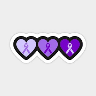 IBD Awareness Ribbon in Hearts Magnet