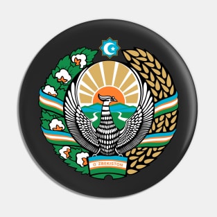 Coat of arms of Uzbekistan (latin version) Pin