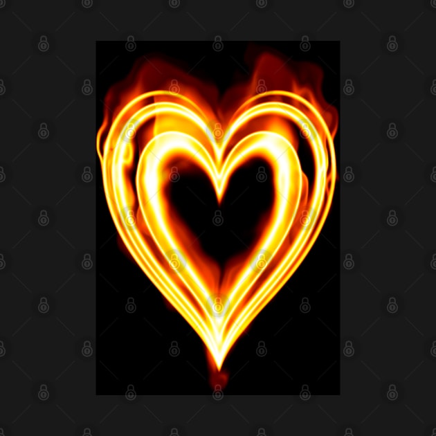 Flaming heart on Fire by clearviewstock