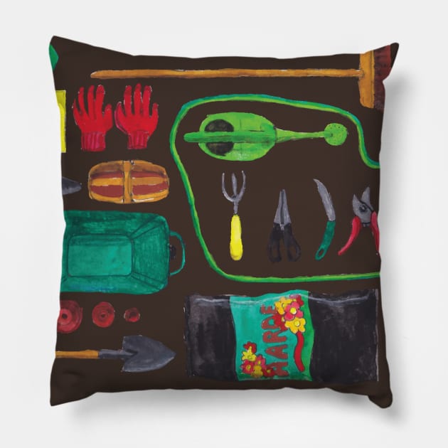 Ready for gardening! Pillow by MarjolijndeWinter