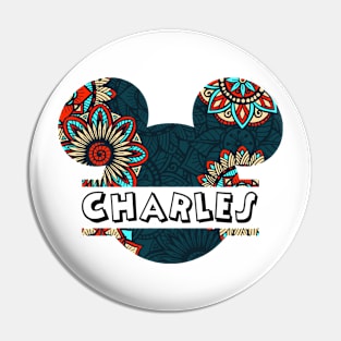 Charles Name With Seamless Pattern Pin