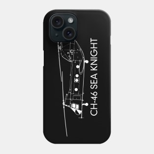 CH-46 Sea Knight Tandem-rotor Transport Helicopter Phone Case