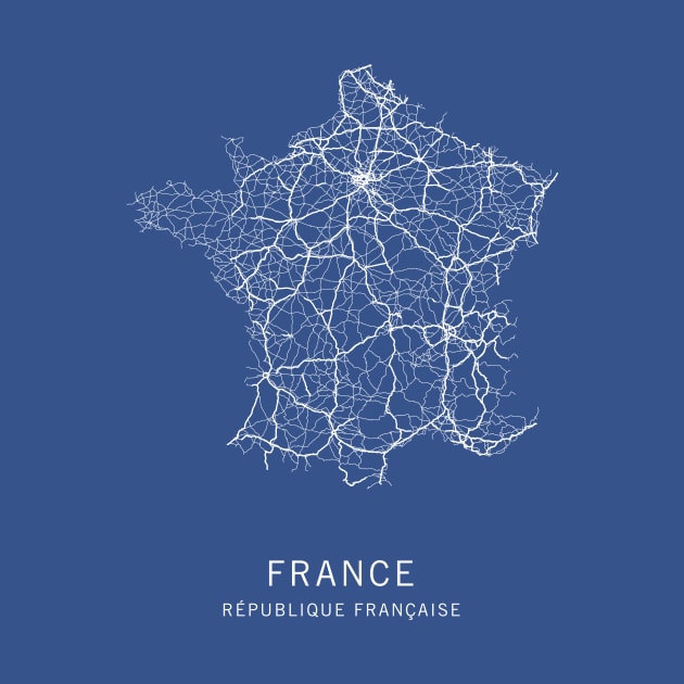 France Road Map by ClarkStreetPress