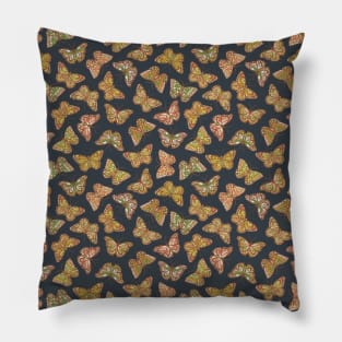 Butterfly Wings- Navy and Yellow Pillow