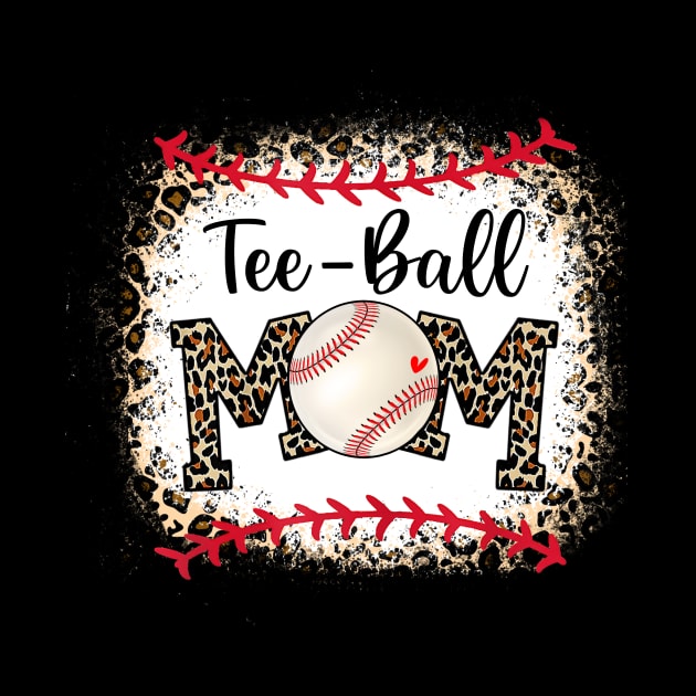 Ball Mom Mother's Day Tee Teeball Mom Leopard Funny Shirt by WoowyStore