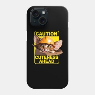 Devon Rex Cat Wearing Hardhat Phone Case