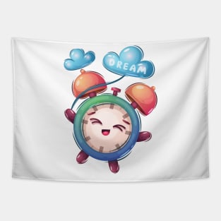 Cute cartoon character funny clock Tapestry