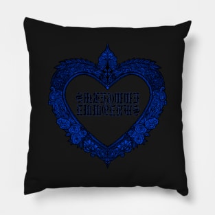 Eww Heart Blue Pillow