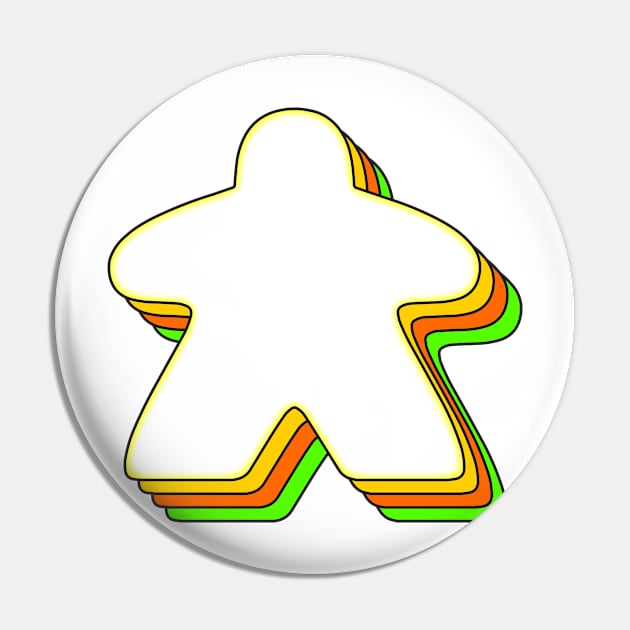 Colorful Board Game Meeple Pin by Beam Geeks