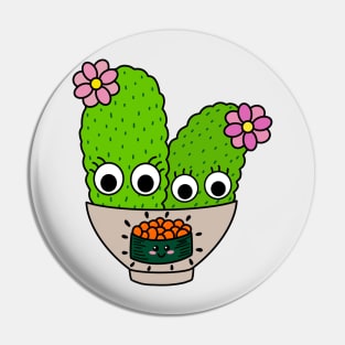 Cute Cactus Design #242: Pretty Cacti With Flowers In Sushi Bowl Pin