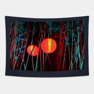 Beautiful lanterns at night Tapestry