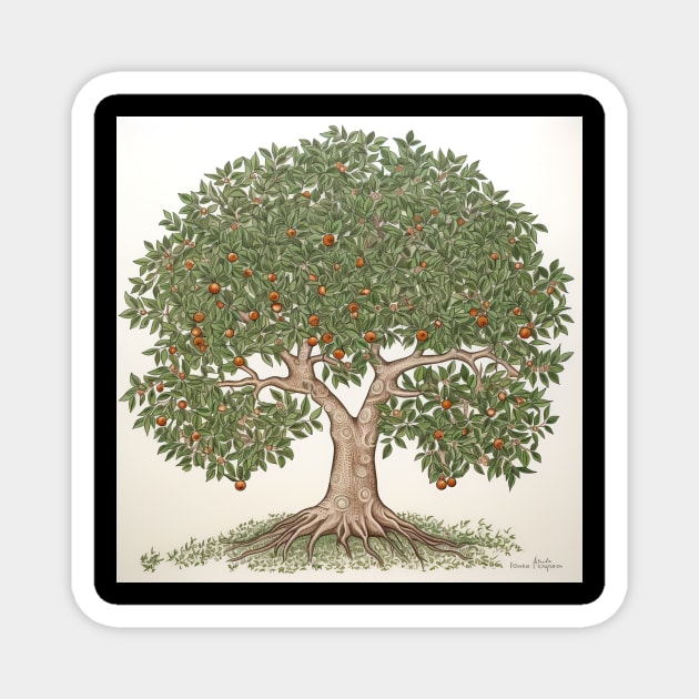 Olive tree drawing Magnet by ComicsFactory