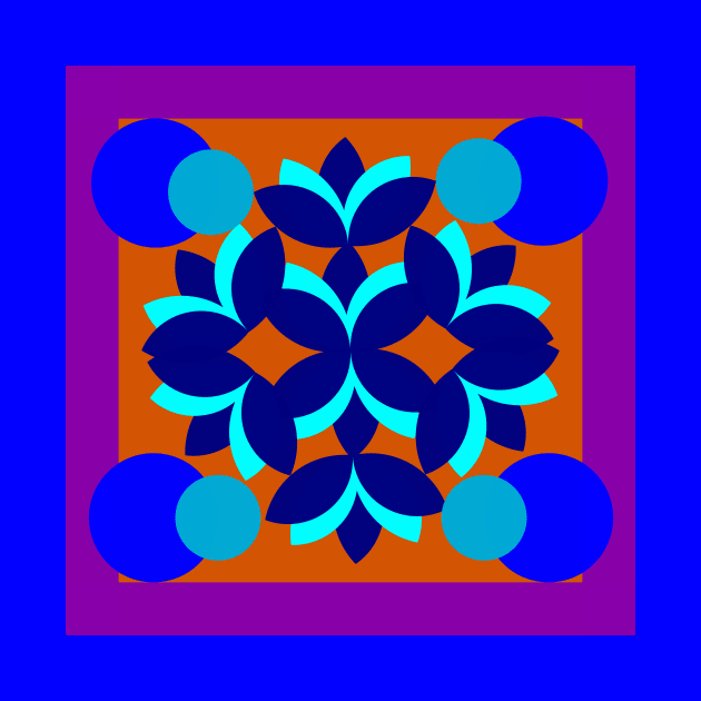 Blue geometric flower by Dauri_Diogo
