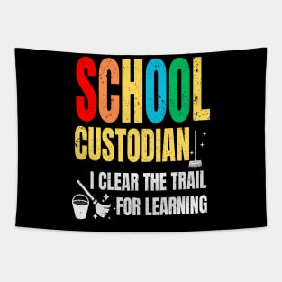 Vintage School Custodian Trail Learning Back To School Janitor Tapestry