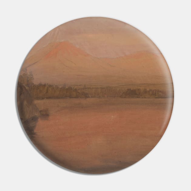 Mts. Katahdin and Turner from Lake Katahdin by Frederic Edwin Church Pin by Classic Art Stall