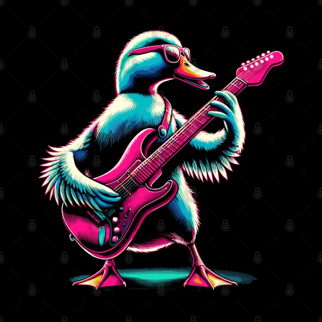Electric Guitar Duck Rock Music Novelty Funny Duck by KsuAnn