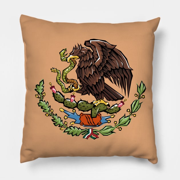 Mexican Coat of Arms Pillow by Peter Awax