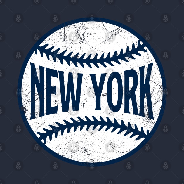 New York Retro Baseball - Navy by KFig21