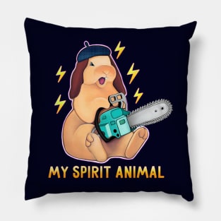 Rabbit with chainsaw my spirit animal Pillow