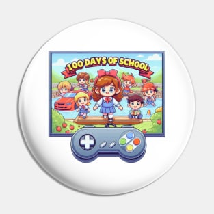 100 Days of School Video Game Pin