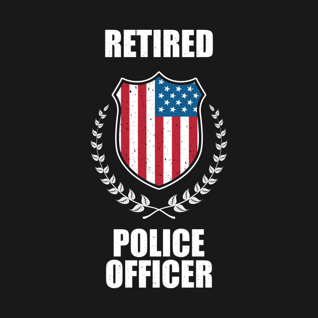 Retired Police Officer Proud Patriotic Officer American Flag by 5StarDesigns