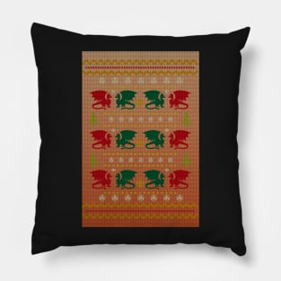 Christmas Sweater Dragons - Board Games TRPG Design - Board Game Art Pillow