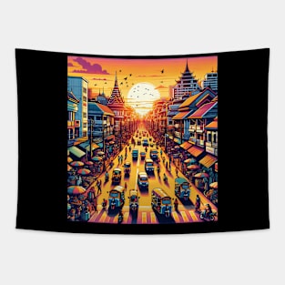 Sunset in Asia Tapestry