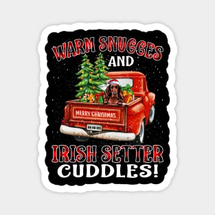 Warm Snuggles And Irish Setter Cuddles Ugly Christmas Sweater Magnet