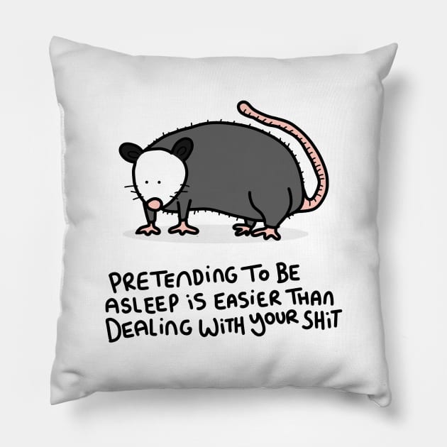 Grumpy Possum Pillow by grumpyanimals