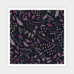 Retro pattern with autumn plants Magnet