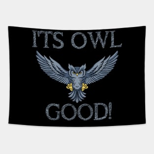Funny It's Owl Good Tee Owl Lovers Owl Owner Owl Fan Tapestry