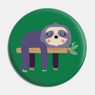 Slothy sloth Pin