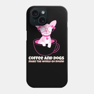 coffee and dogs- the world go round Phone Case