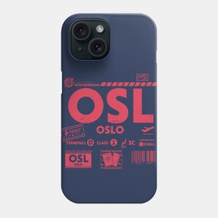 Vintage Oslo OSL Airport Code Travel Day Retro Travel Tag Phone Case