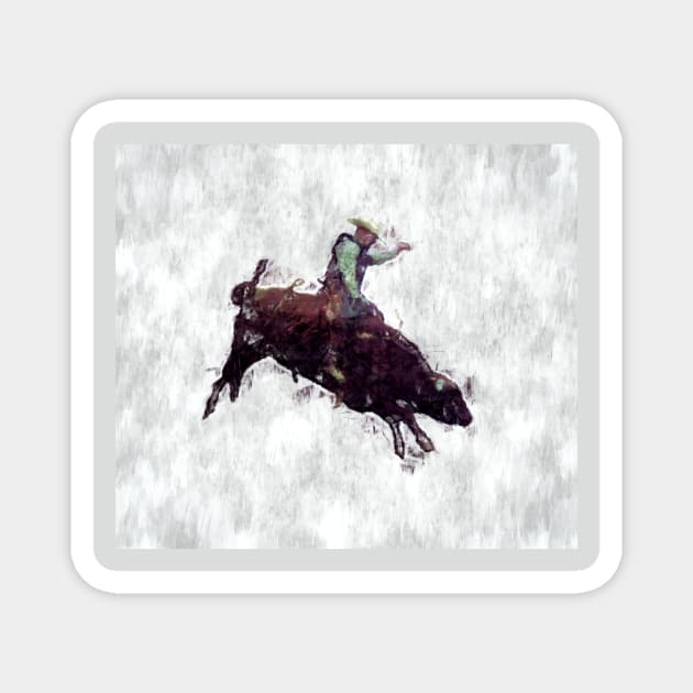 Champion Bull Rider - Rodeo Event Magnet by Highseller