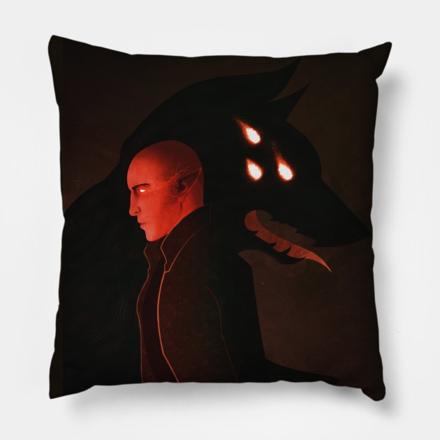 The Dread Wolf Rises Pillow by FenHarel