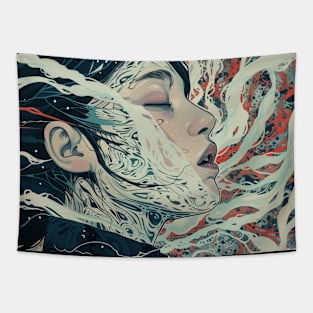 Cyberpunk Yakuza Girl Anime Tapestry