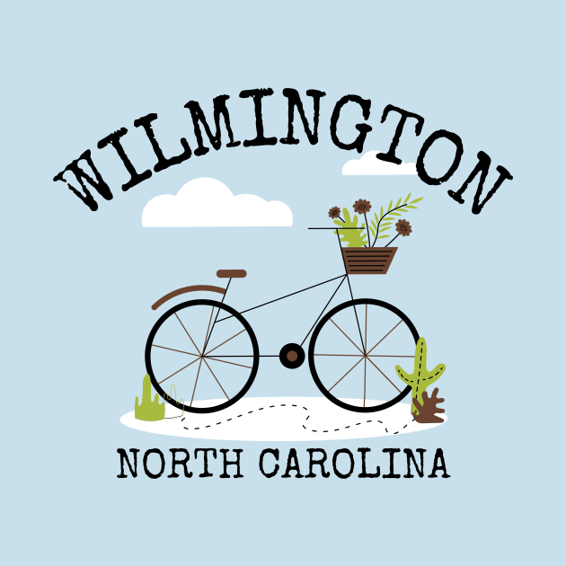 Wilmington, North Carolina Bicycle by Mountain Morning Graphics