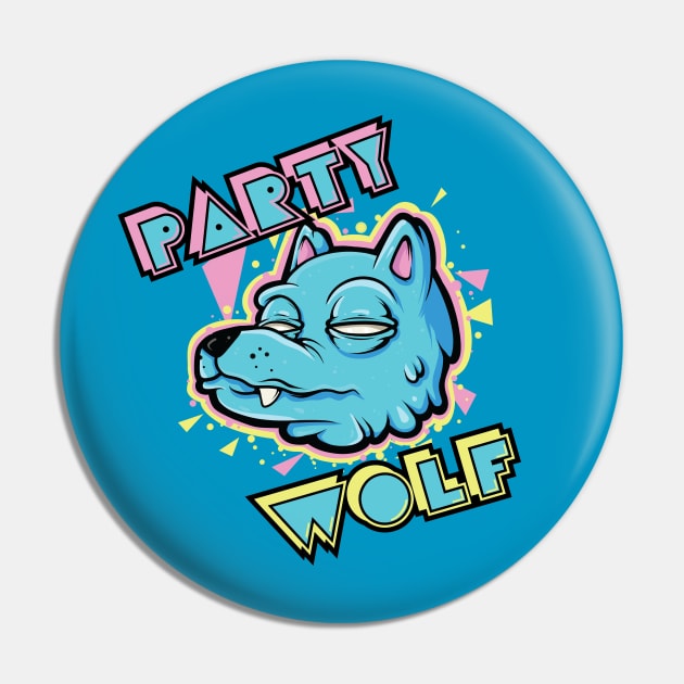 Funny Party Wolf Lover 80's Culture Party Animal Pin by SWIFTYSPADE