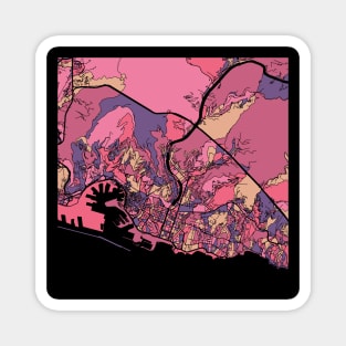 Genoa Map Pattern in Purple & Pink Magnet