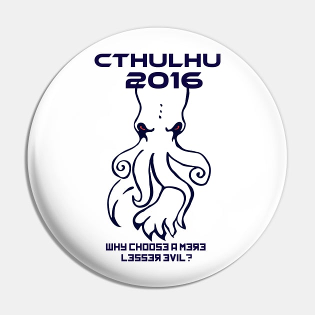 Cthulhu For President Pin by Bouncing_Dog_Graphics