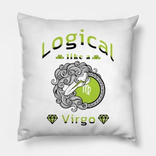 Zodiac attributes: Virgo white Pillow