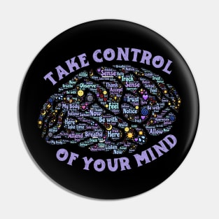 Take Control Of Your Mind Blue Pin