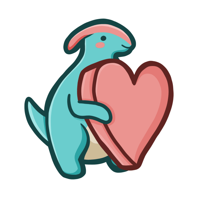 Chubby Parasaurolophus, Love Dino, Dinosaur by hugadino