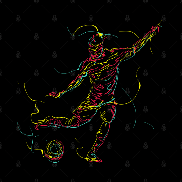 abstract soccer player illustration by Mako Design 