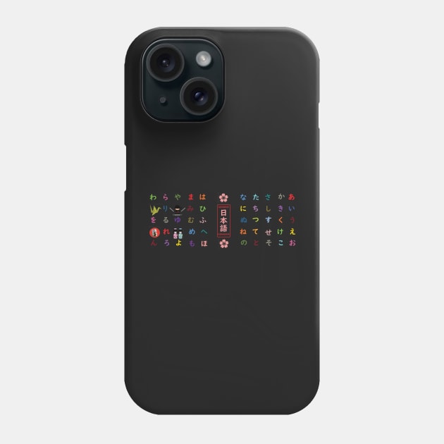 Japanese Hiragana Chart Phone Case by kansaikate