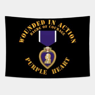 Wounded in Action - Purple Heart - Badge of Courage Tapestry